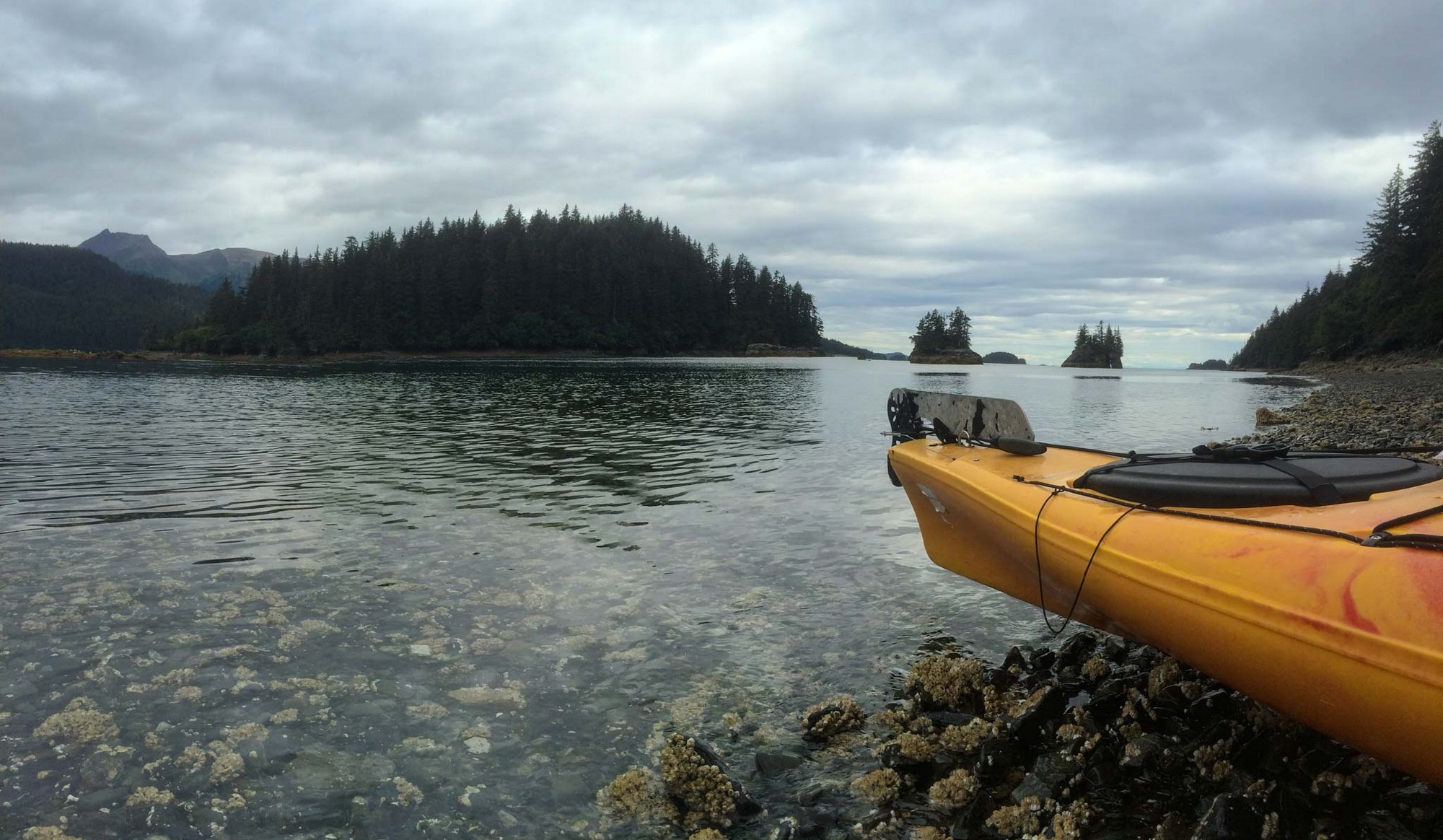 kayak overlooking the water