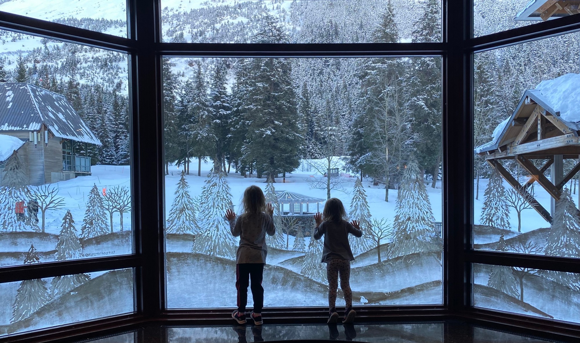looking out window at alyeska